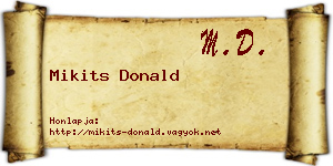 Mikits Donald névjegykártya